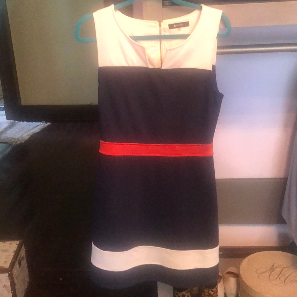 Color-blocked sleeveless dress